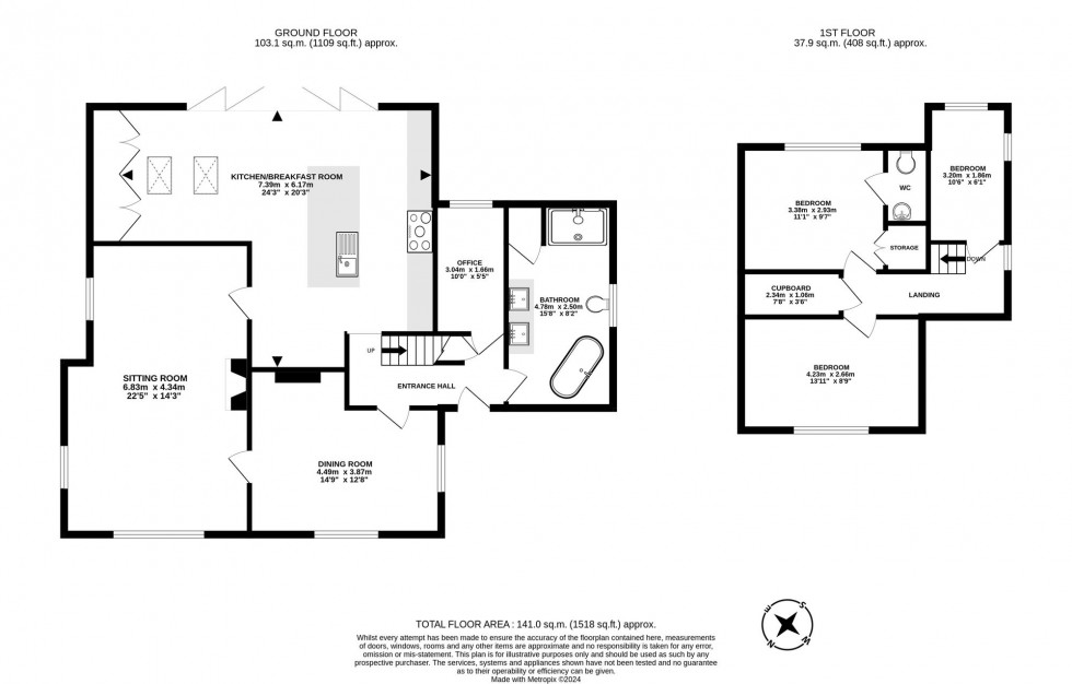 Floorplan for Hare Lane, Lingfield, RH7