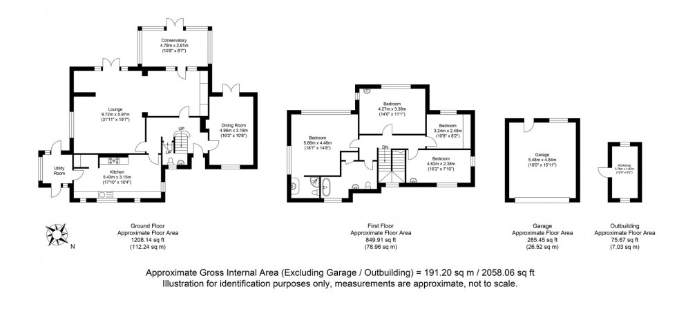 Floorplan for Southdown Avenue, Lewes, BN7