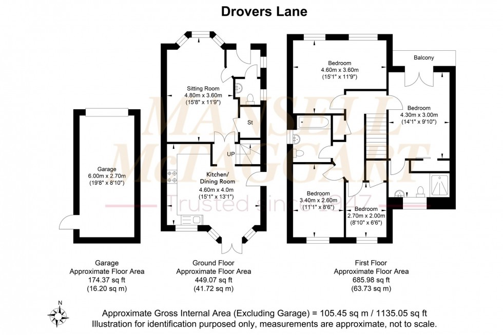 Floorplan for Drovers Lane, Pulborough, RH20