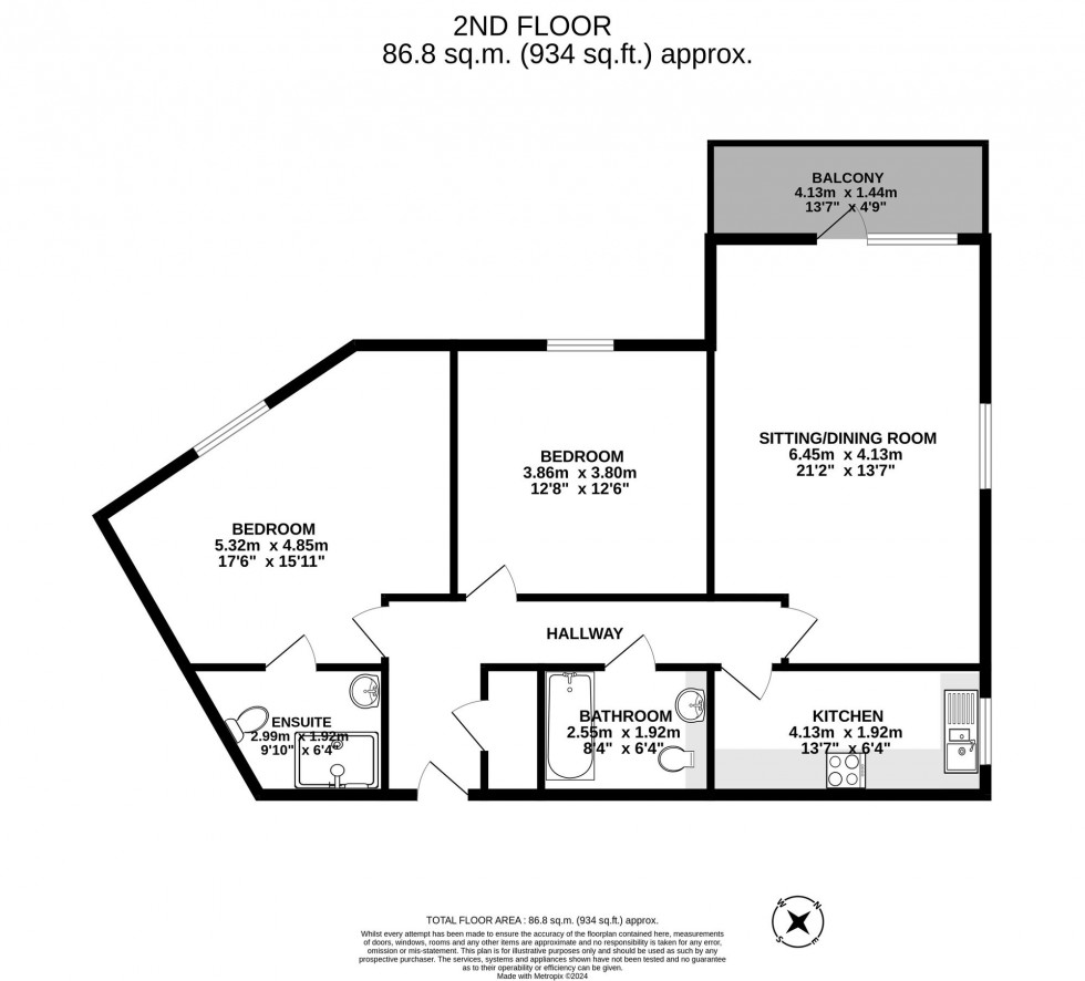 Floorplan for Commonwealth Drive, Finlay Court, RH10