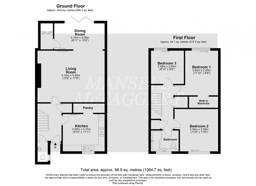 Floorplan for Mowbray Drive, Crawley, RH11