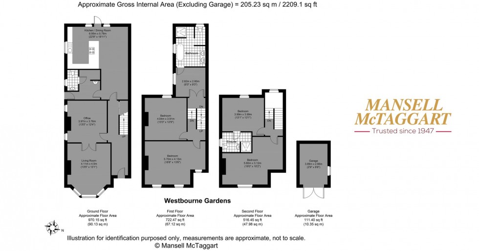 Floorplan for Westbourne Gardens, Hove, BN3