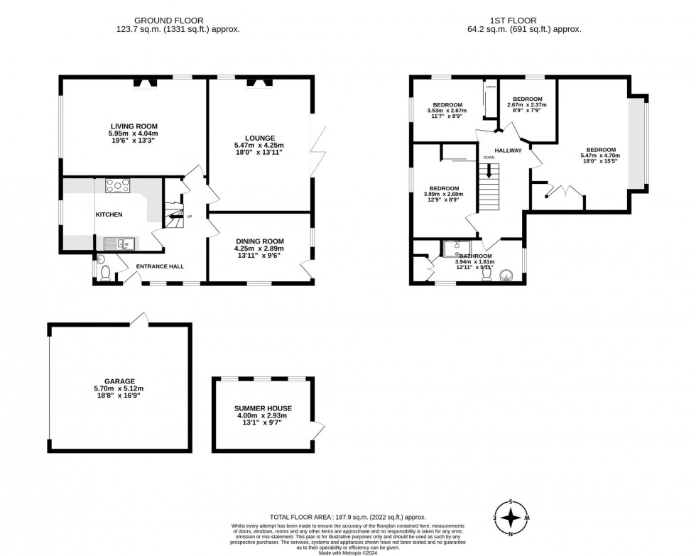 Floorplan for Turners Hill Road, East Grinstead, RH19