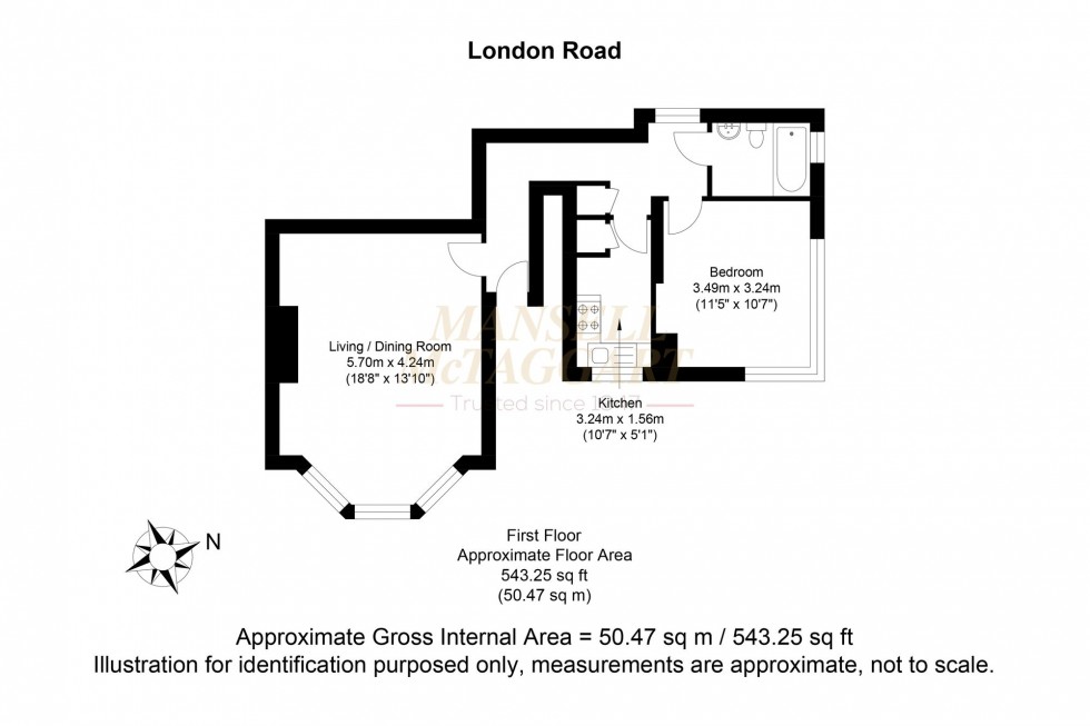 Floorplan for London Road, Uckfield, TN22