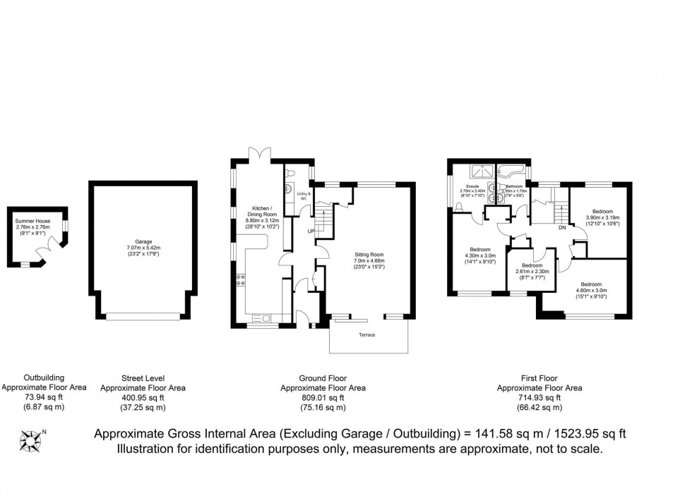 Floorplan for Houndean Close, Lewes, BN7