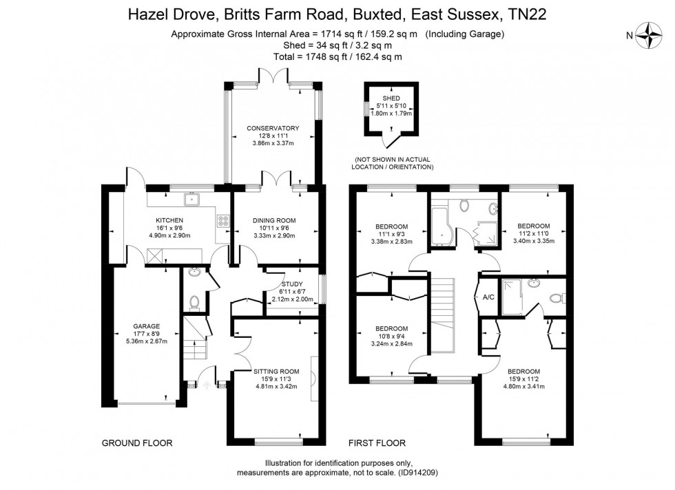 Floorplan for Britts Farm Road, Buxted, TN22