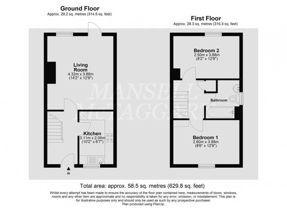 Floorplan for Oak Tree Cottages, Danehill, RH17