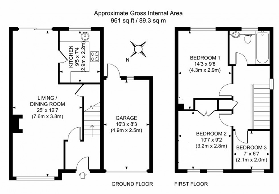 Floorplan for Swainsthorpe Close, Haywards Heath, RH16