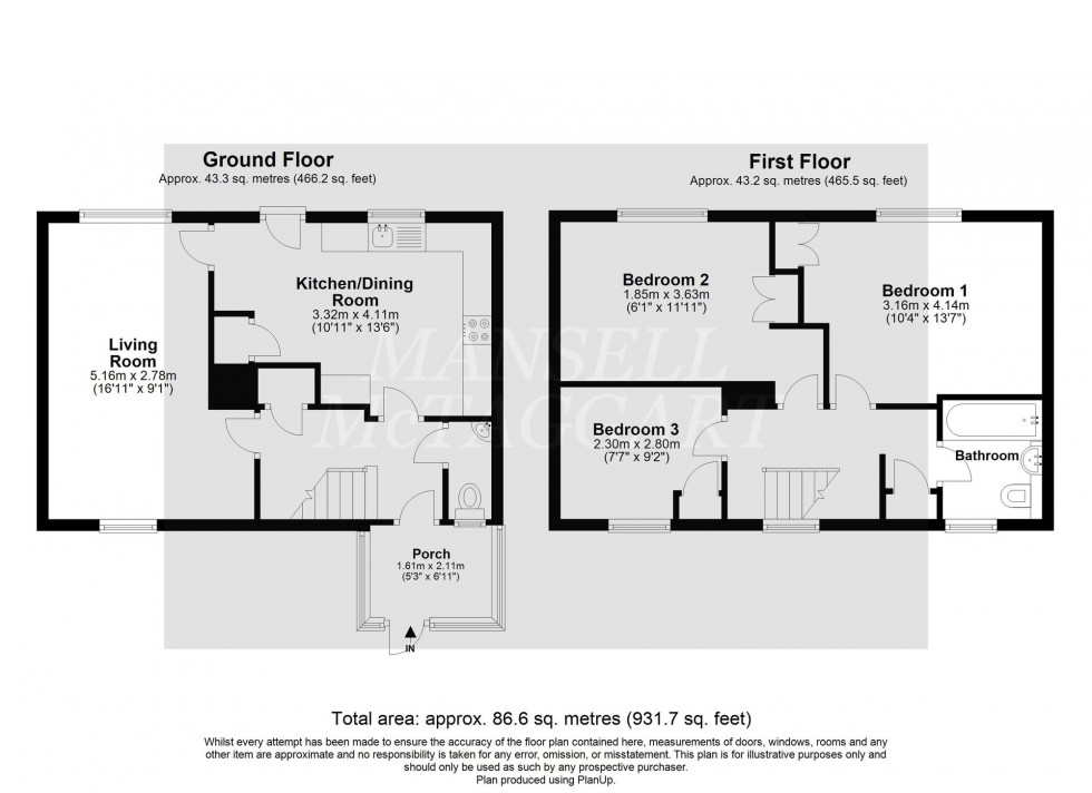 Floorplan for Woodlands Road, East Grinstead, RH19