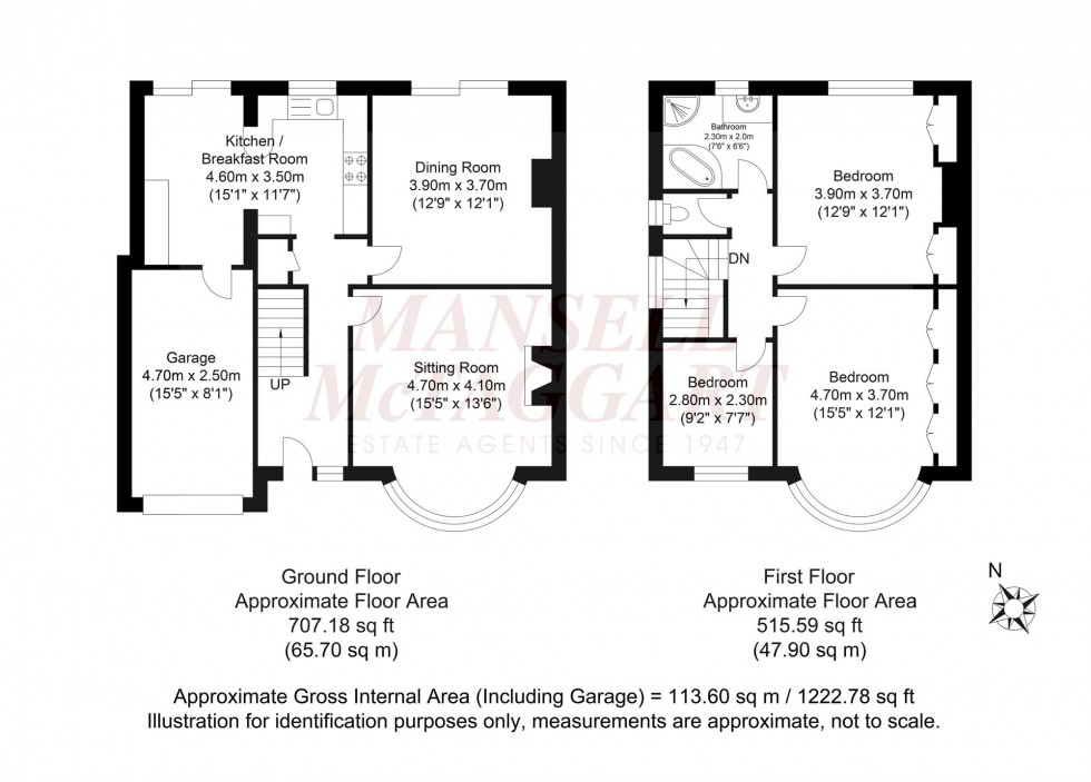 Floorplan for Elm Way, Worcester Park, KT4