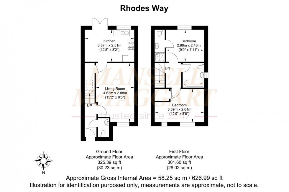 Floorplan for Rhodes Way, Billingshurst, RH14