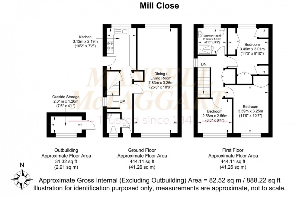 Floorplan for Mill Close, Horley, RH6