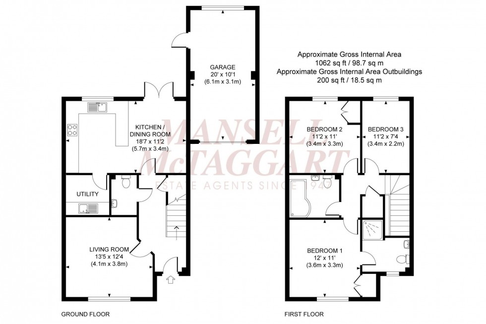 Floorplan for Partridge Close, Burgess Hill, RH15