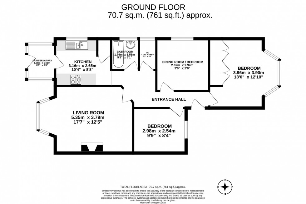 Floorplan for Heathcote Drive, East Grinstead, RH19