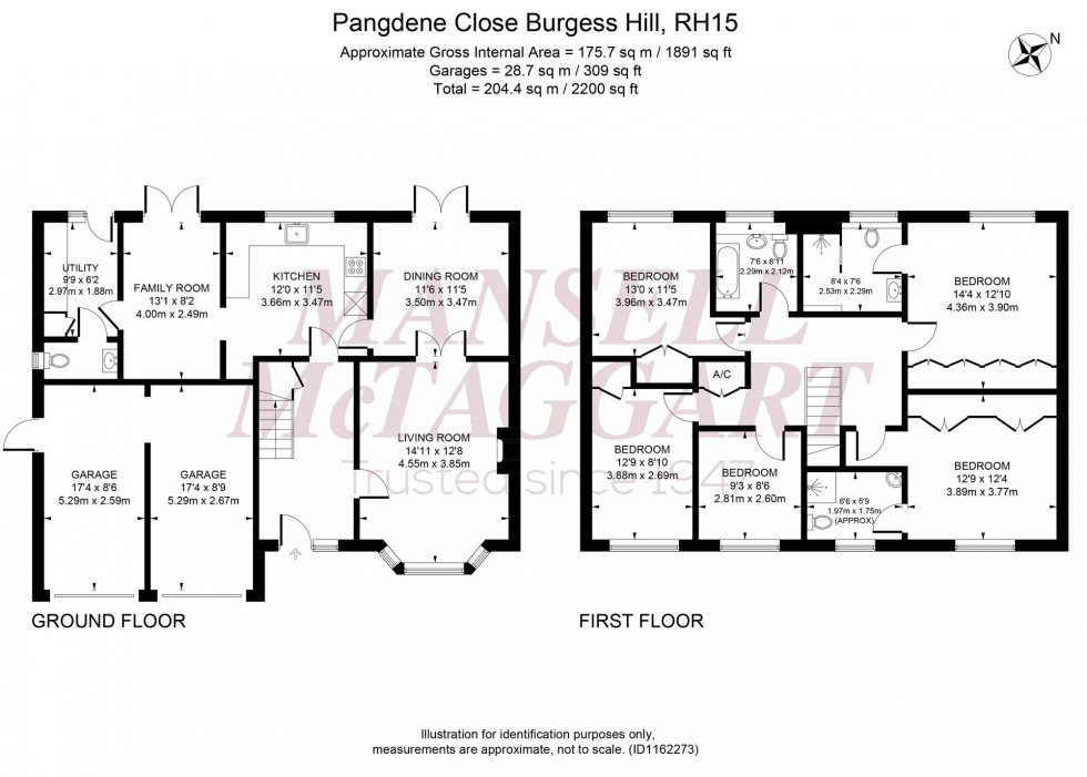 Floorplan for Pangdene Close, Burgess Hill, RH15