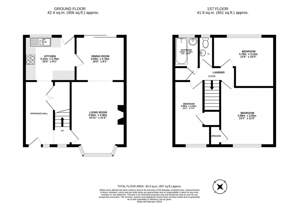 Floorplan for Ifield Drive, Crawley, RH11