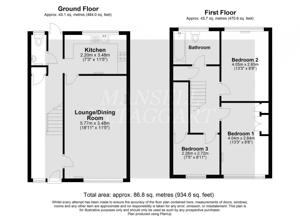 Floorplan for Seaford Road, Crawley, RH11