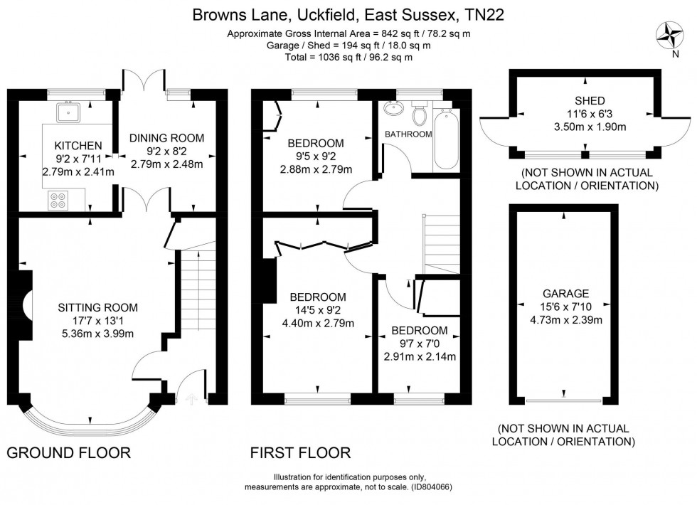 Floorplan for Browns Lane, Uckfield, TN22