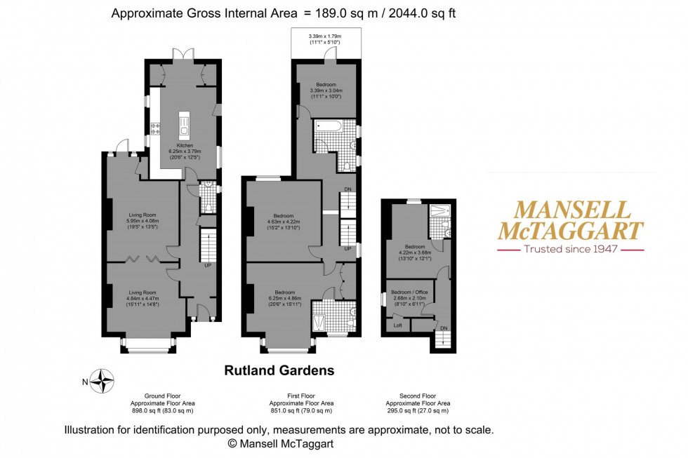 Floorplan for Rutland Gardens, Hove, BN3