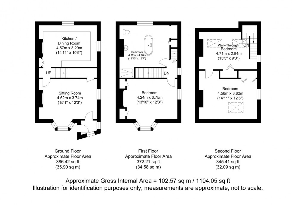 Floorplan for Paddock Terrace, Lewes, BN7