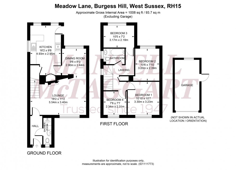 Floorplan for Meadow Lane, Burgess Hill, RH15