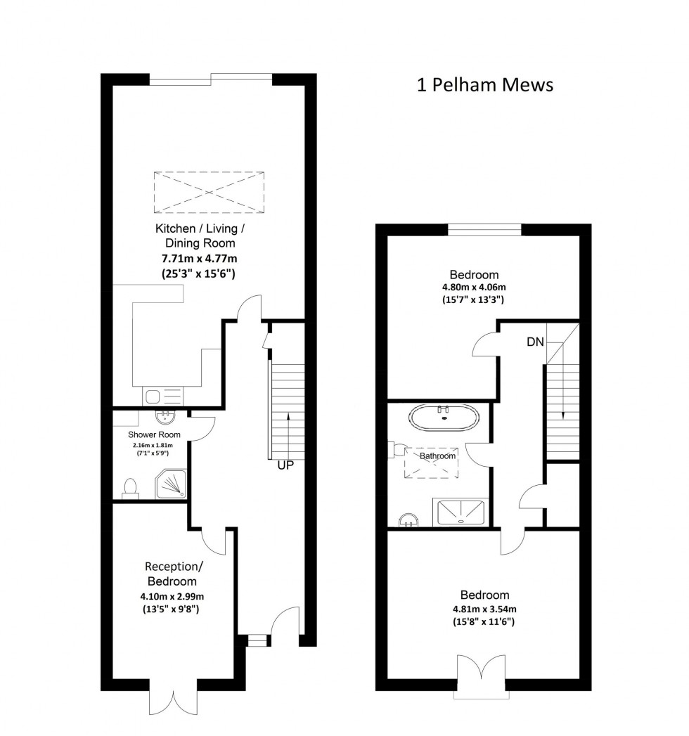 Floorplan for Pelham Terrace, Lewes, BN7