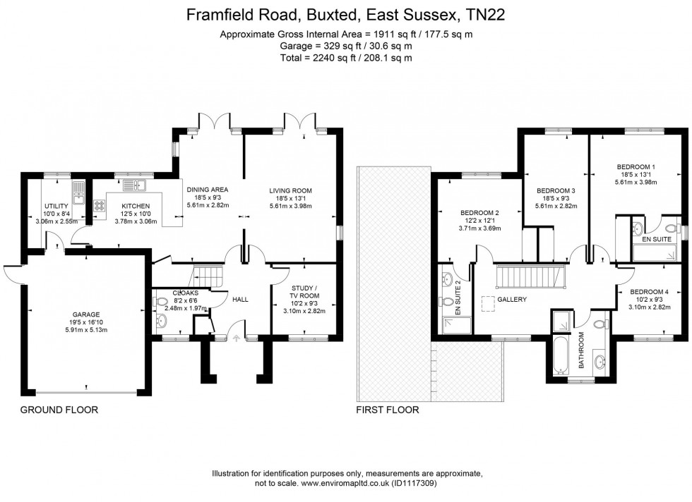 Floorplan for The Willows, Framfield Road, TN22