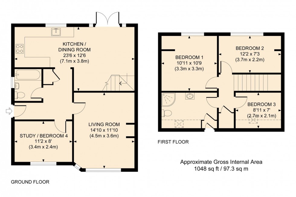 Floorplan for Manor Close, Burgess Hill, RH15