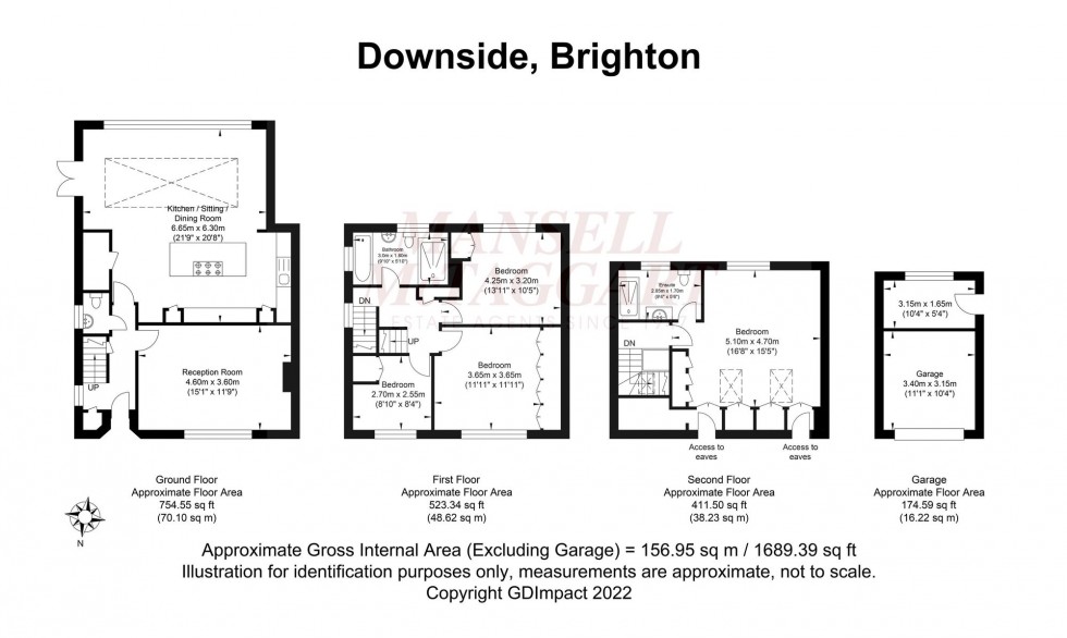 Floorplan for Downside, Brighton, BN1