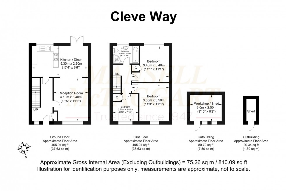 Floorplan for Cleve Way, Billingshurst, RH14