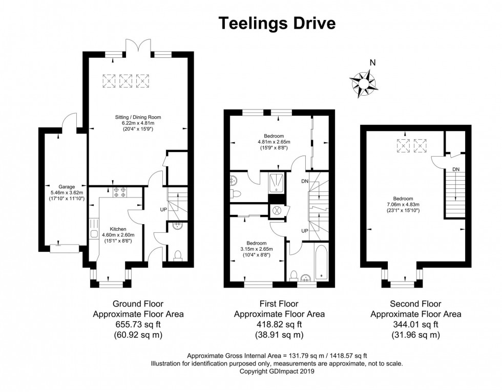 Floorplan for Teelings Drive, Uckfield, TN22