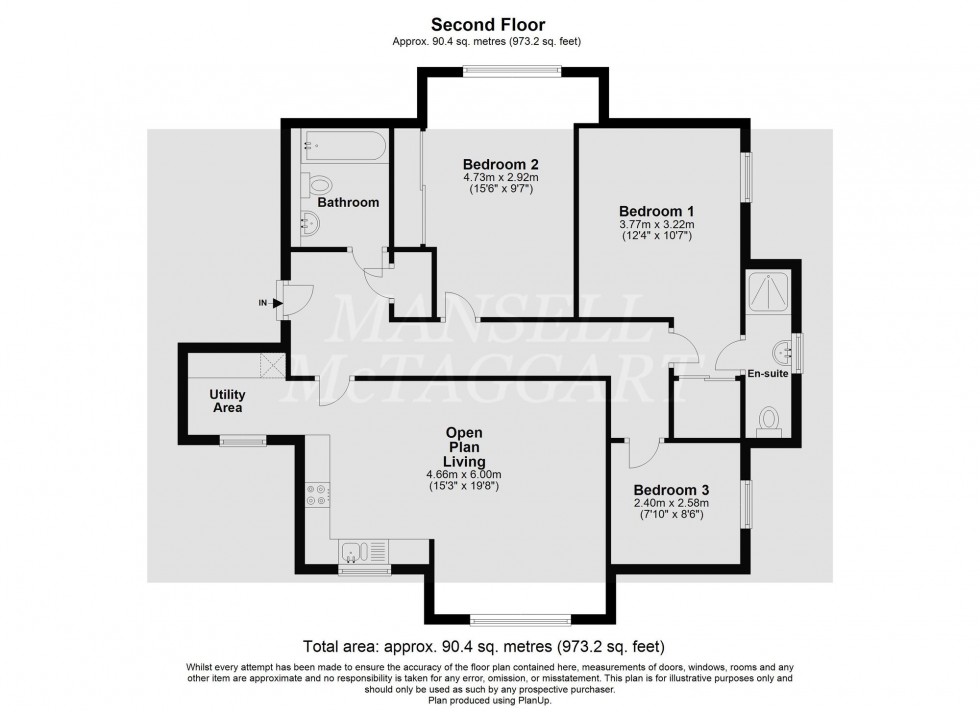 Floorplan for Tower Close, East Grinstead, RH19