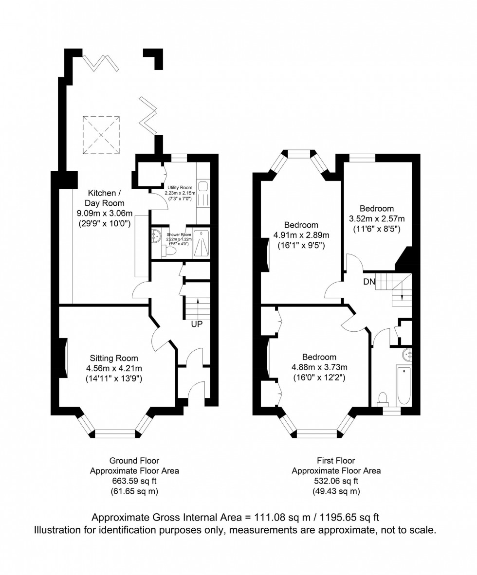 Floorplan for St. Swithuns Terrace, Lewes, BN7