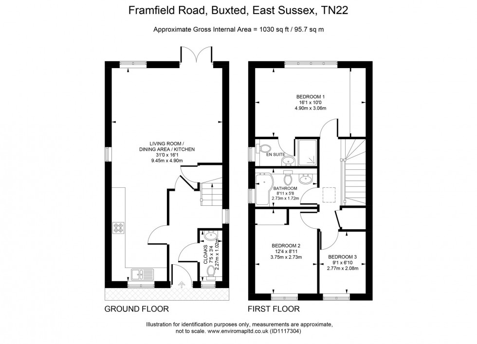 Floorplan for The Willows, Framfield Road, TN22