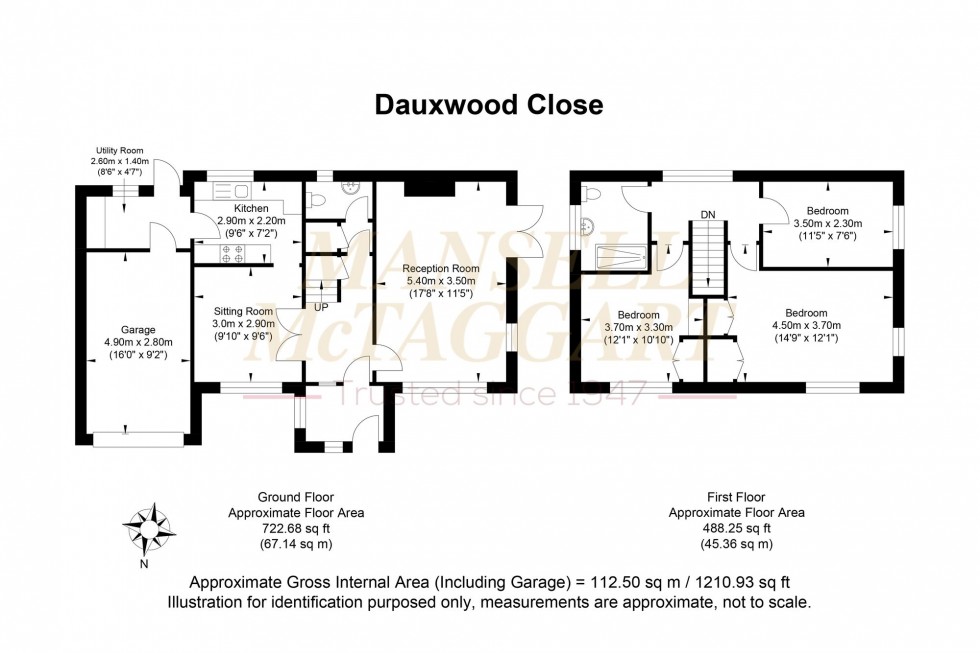 Floorplan for Dauxwood Close, Billingshurst, RH14