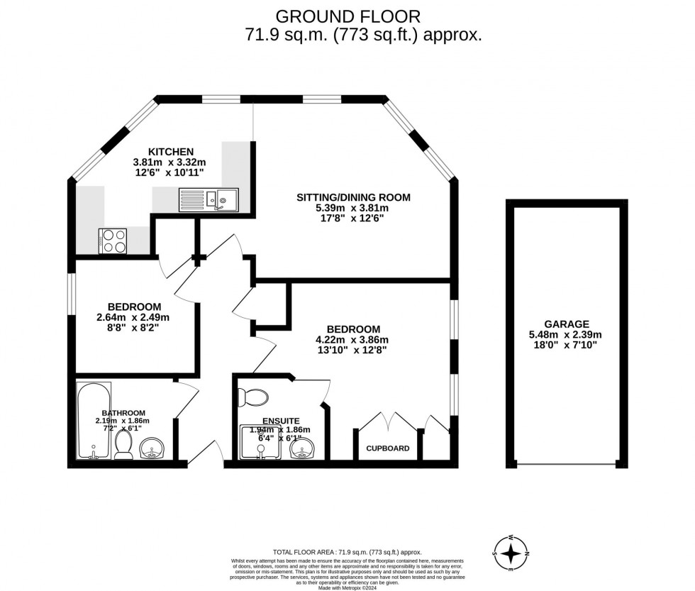 Floorplan for Rosemead Gardens, Crawley, RH10