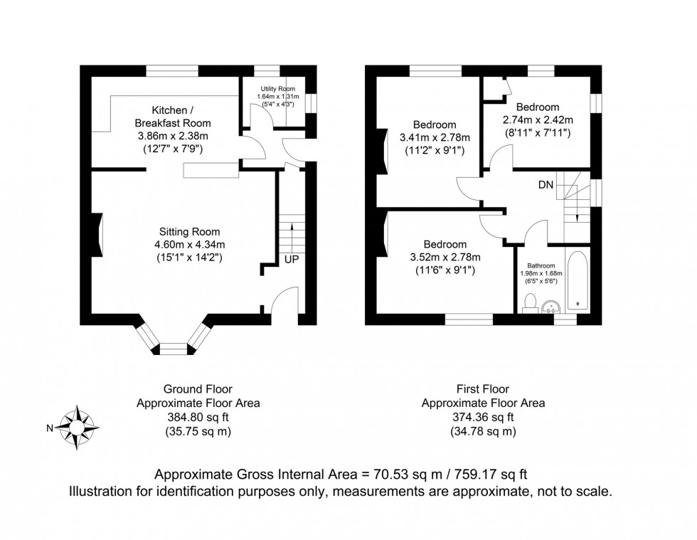 Floorplan for North Way, Lewes, BN7