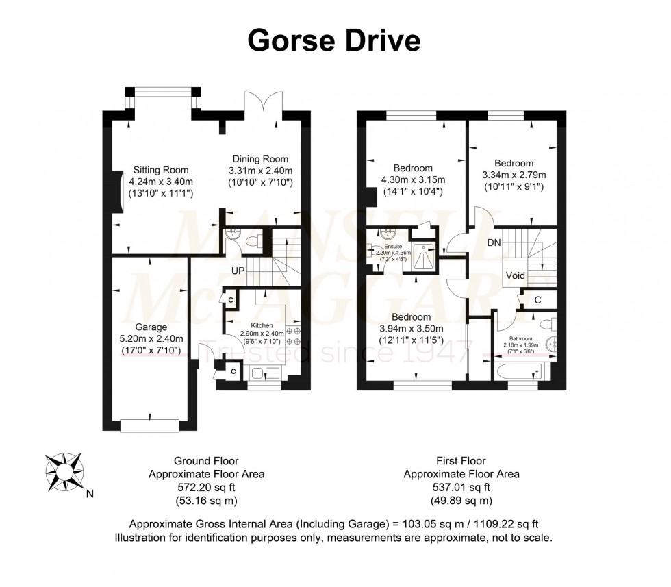 Floorplan for Gorse Drive, Smallfield, RH6