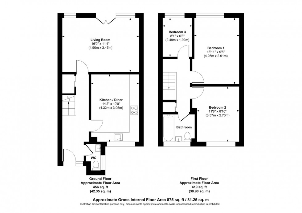 Floorplan for Laburnum Way, Haywards Heath, RH16