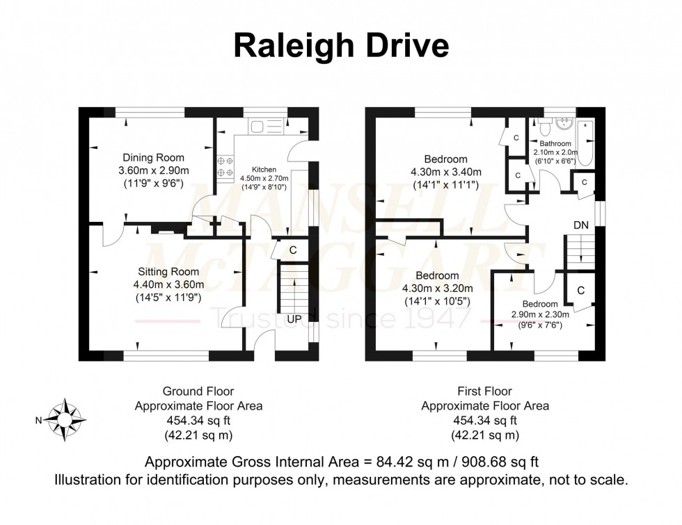 Floorplan for Raleigh Drive, Smallfield, RH6