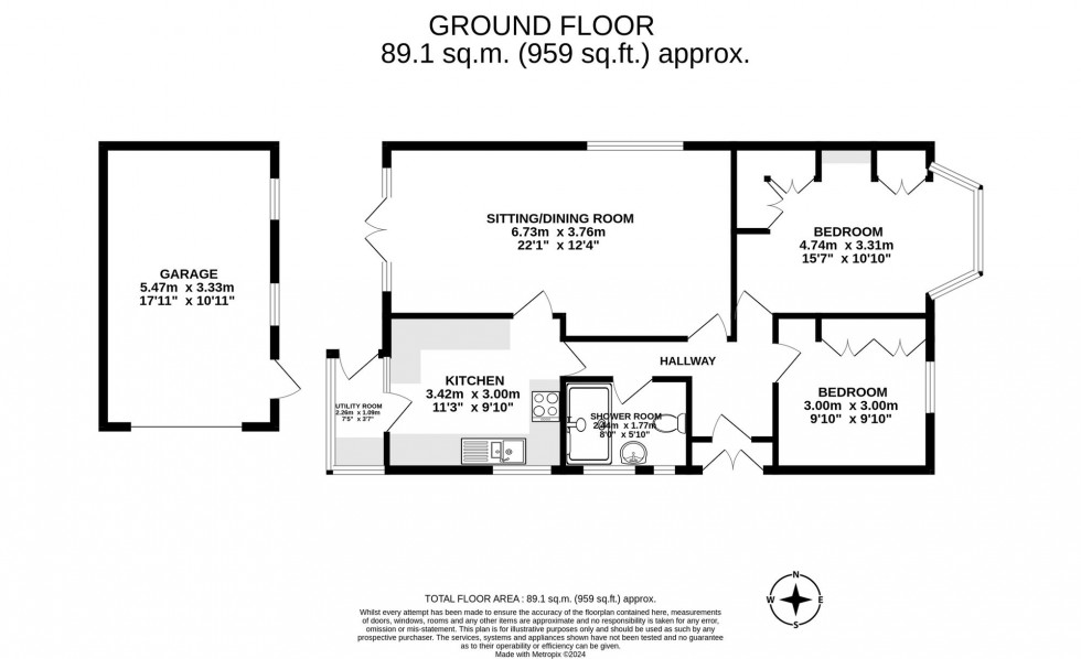 Floorplan for Fairlawn Crescent, East Grinstead, RH19