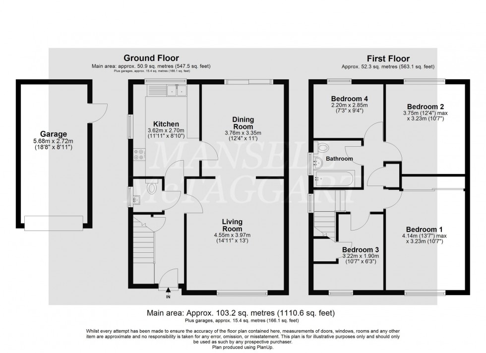 Floorplan for Court Crescent, East Grinstead, RH19