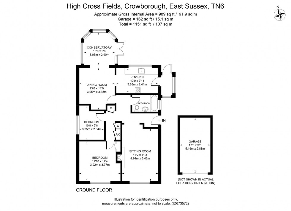 Floorplan for High Cross Fields, Crowborough, TN6