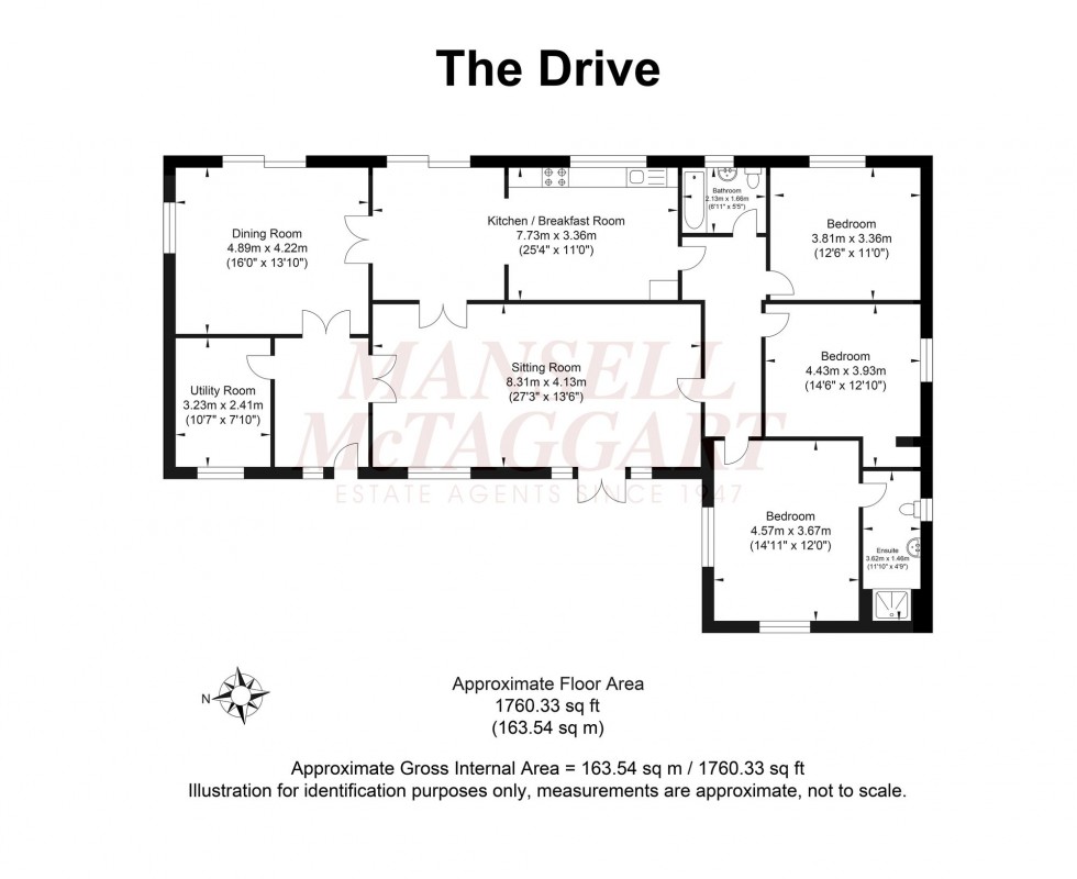 Floorplan for The Drive, Ifold, RH14