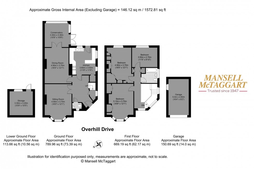 Floorplan for Overhill Drive, Brighton, BN1