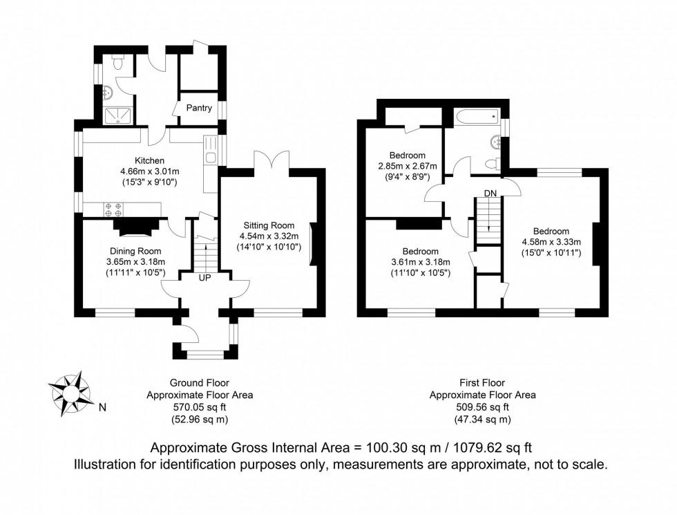 Floorplan for North Way, Lewes, BN7