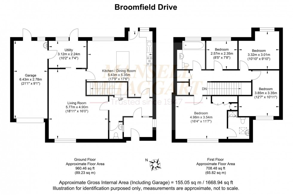 Floorplan for Broomfield Drive, Billingshurst, RH14