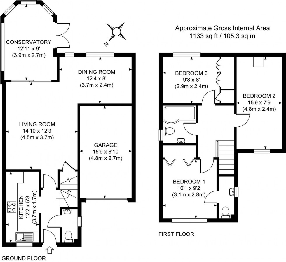 Floorplan for Farr Close, Cuckfield, RH17