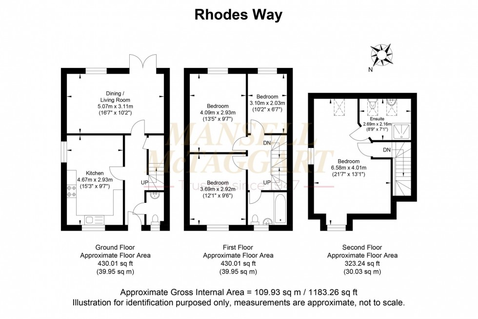 Floorplan for Rhodes Way, Billingshurst, RH14