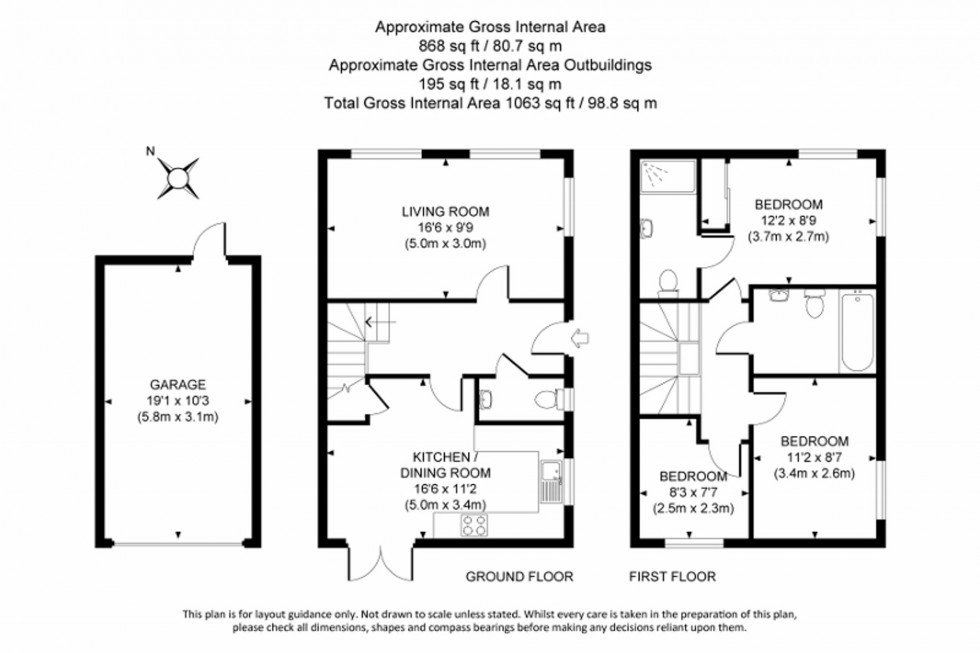 Floorplan for Hardham Close, Haywards Heath, RH16